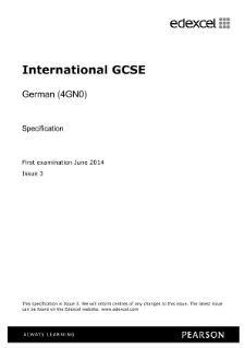 Edexcel International GCSE German | Pearson qualifications